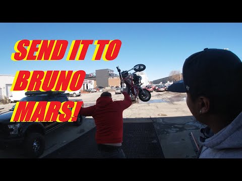 SHOP OWNER DESTROYS BIKE!! THEY SEND IT TO BRUNO MARS!!! PURPLE NISSAN 350Z DRIFTS IN TORONTO!!