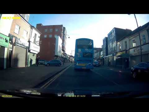 Driving over pavement in Byker