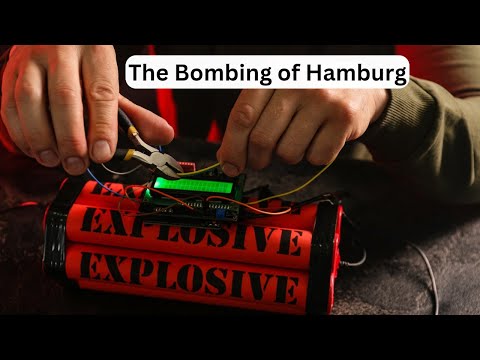 The bombing of Hamburg, Germany by the Allies during World War II