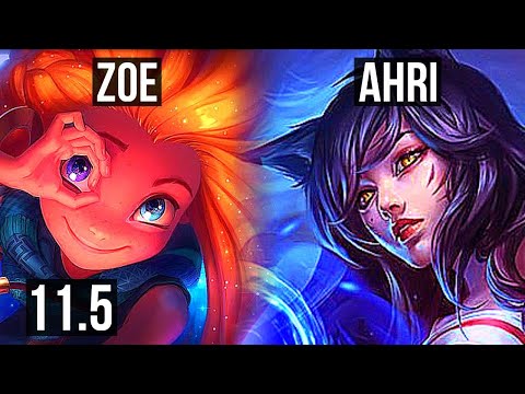 ZOE vs AHRI (MID) | 6/0/10, Rank 8 Zoe, Dominating | EUW Challenger | v11.5