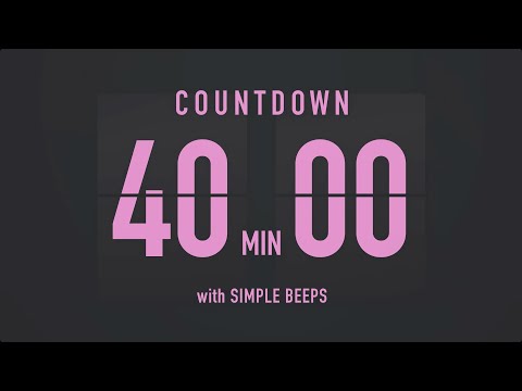 40 Minute Countdown Timer ⏳ Flip Clock with Simple Beeps 💕🖤