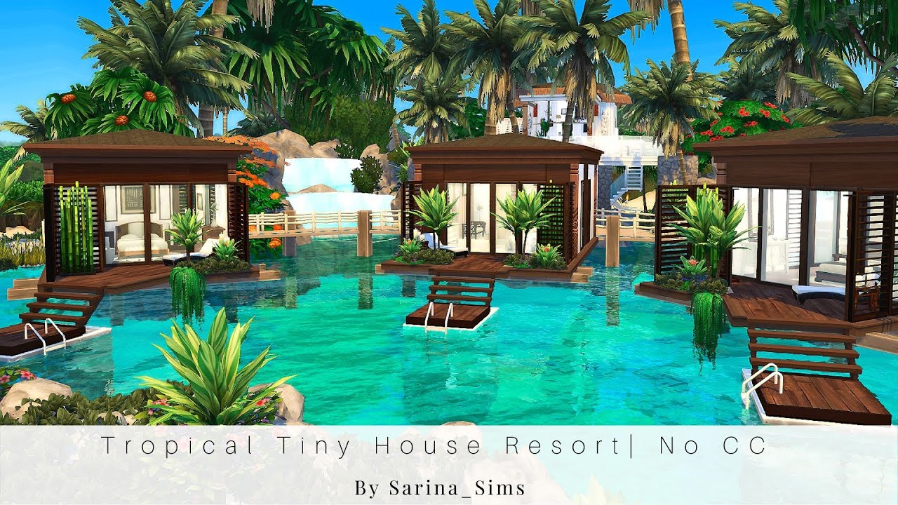 Tropical Tiny House Resort | No CC | Stop Motion Build | The Sims 4