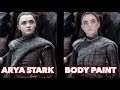 Recreating An ICONIC Picture Of ARYA STARK From Game Of Thrones - Using Only BODY Paint!