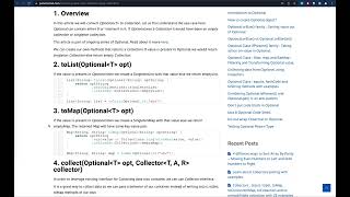 Collecting data from Optional using Collectors(toList, toMap, toSet, collectingAndThen).