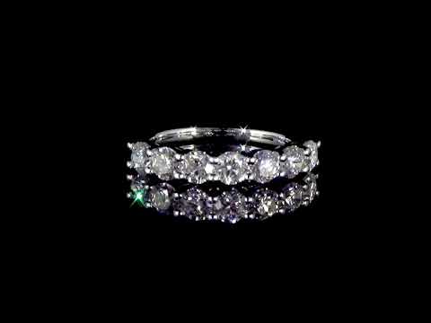 Lady's 18k White Gold 1.66ct (TDW) Diamond Half Eternity Ring