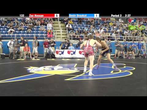 Junior 132 - Zac Hassan (Illinois) vs. Devin Broukal (Indiana)