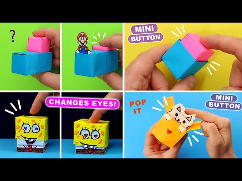4 Best Origami MINI BUTTON POP IT FIDGET toys. Anti-stress Moving PAPER crafts