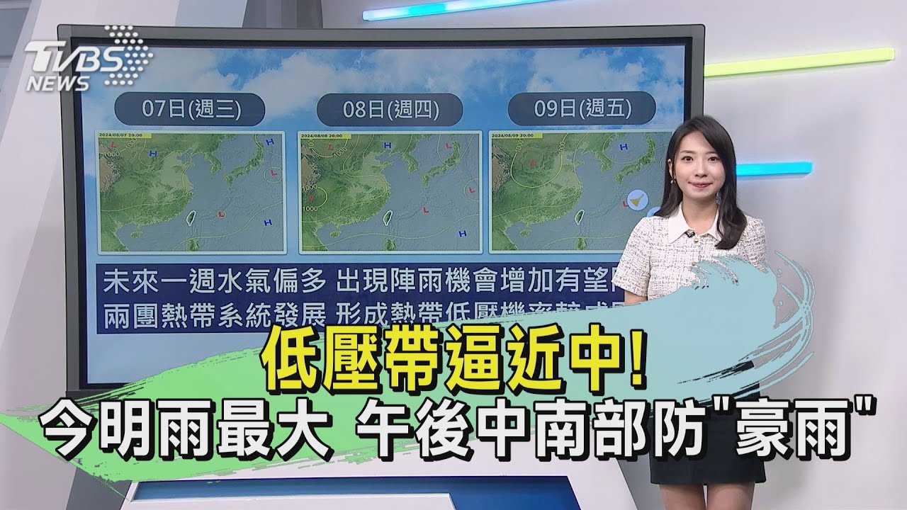 低壓帶逼近中! 今明雨最大午後中南部防「豪雨」