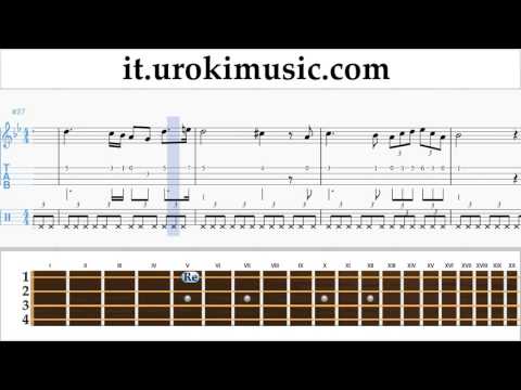 Corso di Ukulele Melodia Schubert - Ave Maria Tablature Tab Parte#2 um-b276
