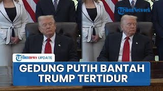 Gedung Putih Bantah Trump Merem saat Pejabat Pidato: Gak Tidur, Dia Jawab Pertanyaaan Pers