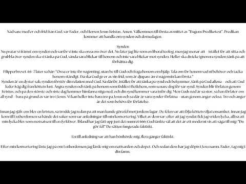 Avsnitt 1, av ''Dagens Predikotext''