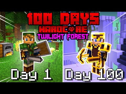 WaterishPuppy - I Survived 100 Days in The TWILIGHT FOREST in HARDCORE Minecraft