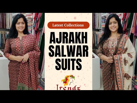 Ajrakh Printed & Angrakha Style Cotton Salwar Suits