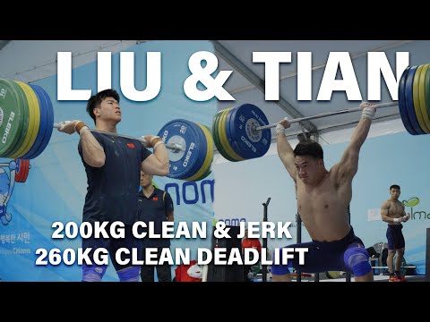 Tian Tao & Liu Huanhua 200kg Clean & Jerk Session | 2023 AWC in Jinju