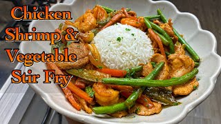 Chicken, Shrimp & Vegetables Stir-Fry