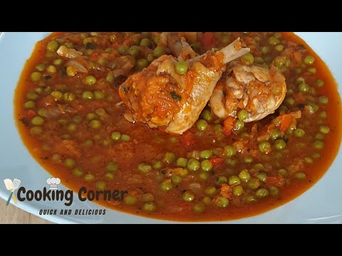 Pea dish with chicken! Simple, fast and delicious!