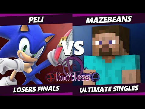 Limitless 1 Losers Finals - Peli (Sonic) Vs. Mazebeans (Steve) SSBU Ultimate Tournament