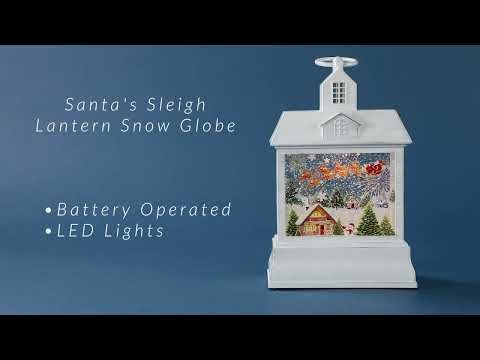 10" LED Lighted Santa's Sleigh Christmas Lantern Snow Globe | Northlight Y94775