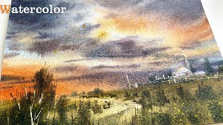 Painting Burning Skies: Watercolor Tutorial for Sunset Clouds