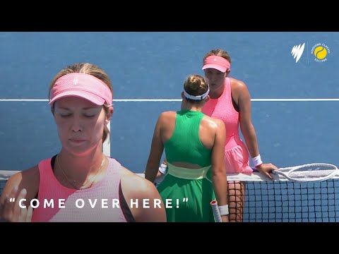 Danielle Collins STOPS game to have words with Mirra Andreeva | Kooyong Classic 2024