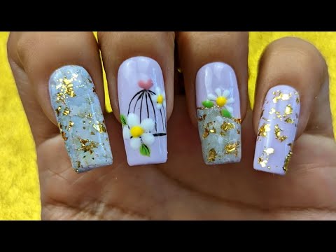 Diseño de uñas facil flores vintage | Nail art designs flower ♥ Nailart By Andy