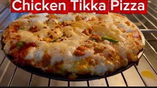 How to Make Chicken Tikka Pizza at Home | Desi Style Pizza Recipe | Crispy & Cheesy!