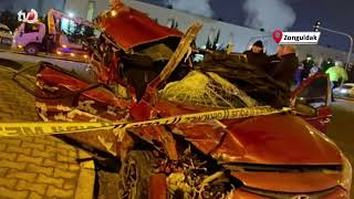 Otomobilin Tıra Ok Gibi Saplandığı Kaza Güvenlik Kamerasında