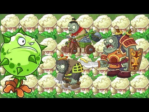 Cauliflower Hypno Power Up vs BOOSTED Zombies - Wild Bull vs New Plants -  Plants vs Zombies 2 Mods