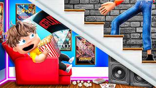 I Built a SECRET MOVIE THEATER in My Daddys House!