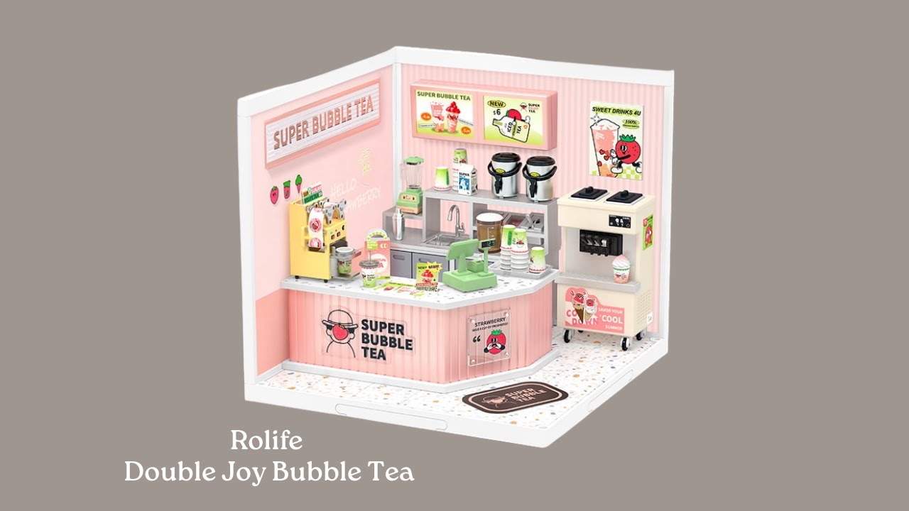 Rolife Double Joy Bubble Tea DW006 | Super Creator Miniature House | DIY Dollhouse