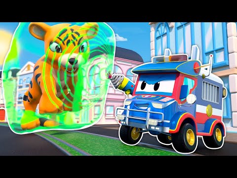 POLICIJSKI AUTO zaustavlja OGROMNE ŽIVOTINJE