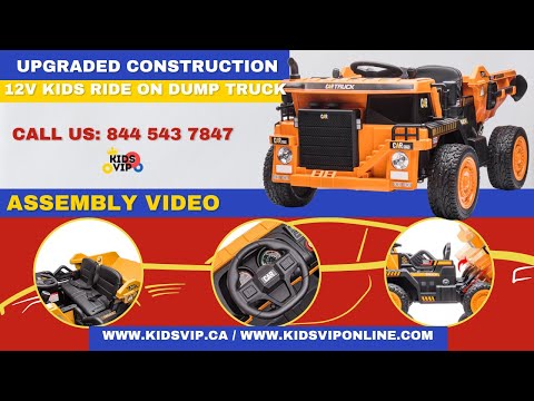 12v Construction Dump Ride on Truck Assembly / Instructions Video by KIDSVIP
