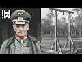 Barbarische Hinrichtung Von Nazi Deutschlands General Der Nackt Mit Klavierdraht gehängt wurde