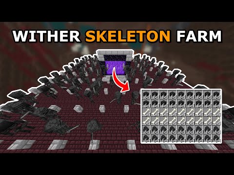 Best Easy Wither Skeleton Skull Farm Minecraft 1.21.10 - 130 per Hour!