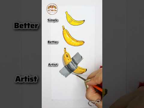 Banana Drawing | How to Draw Bananas Simple and Artistic 🌈🍌 #drawing #acrylic #banana