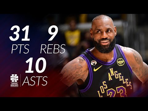 LeBron James 31 pts 9 rebs 10 asts vs Hawks 25/26 season