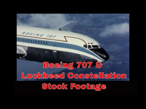 BOEING 707 JET PROTOTYPE & TWA LOCKHEED CONSTELLATION   TEMPELHOF AIRPORT (SILENT) 34650