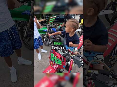 Biker Lets Kid Rev His Bike !😱