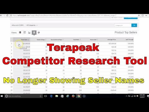 Terapeak Changes Competitor Research No Longer Shows Seller Names