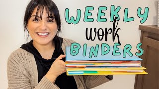 WEEKLY WORK BINDERS | Homeschool Curriculum Organization | Homeschool Work Binders