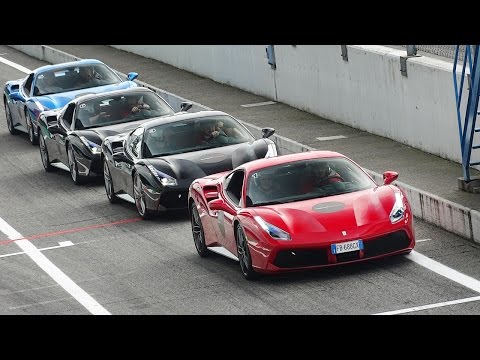Ferrari 488 GTB & 488 Spider Sound On Track - Accelerations, Fly Bys & Downshifts