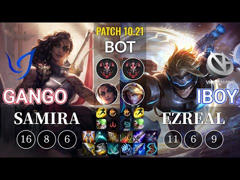 CGA Gango Samira vs VG iBoy Ezreal Bot - KR Patch 10.21
