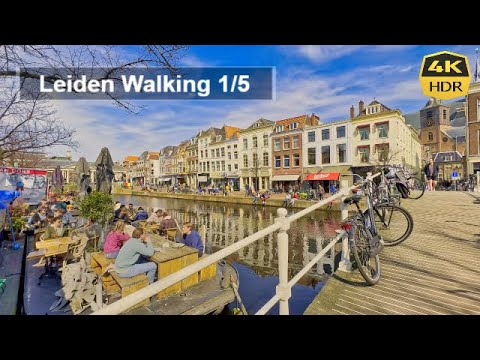 Beautiful Leiden on Foot - Walking Tour, Netherlands [4K HDR 60fps] PART 1.