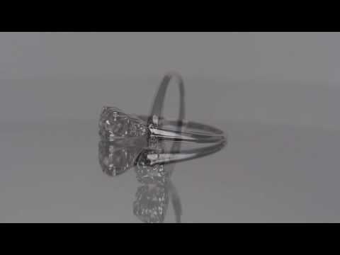 1890's ** 1.00ct ** Old Mine Cut Edwardian 14K White Gold - Talon Prong Engagement Ring DBK #181