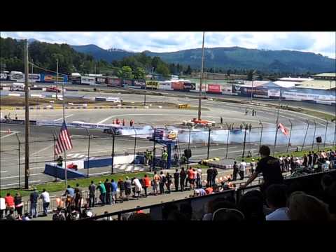 Formula Drift drifter hits the wall 2012 evergreen Speedway