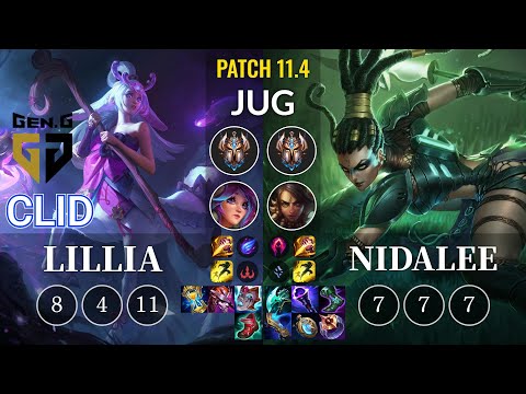 GEN Clid Lillia vs Nidalee Jungle - KR Patch 11.4