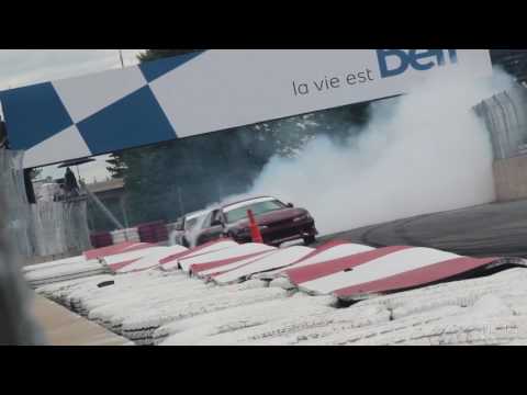Alex Gosselin Leading Miro Ovcharik - Formula Drift Canada Round 3 2015
