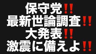 保守党‼️最新世論調査‼️大発表‼️激震に備えよ‼️#百田尚樹　#有本香　#保守党　#河村たかし　#減税日本　#北村晴男　#竹上ゆうこ  #高市早苗　 #リハック　#アベプラ　#小泉進次郎 