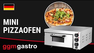 Mini pizza-oven (chamotte bakvloer) - 585x550x280mm - 1 kamer - 1x4 pizza’s Ø20cm - tot 350°C - Handmatig
