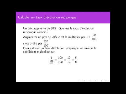 Automatismes : Calculer un taux d'évolution réciproque
